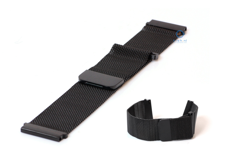 Uhrenarmband 22mm Mailänder schwarz