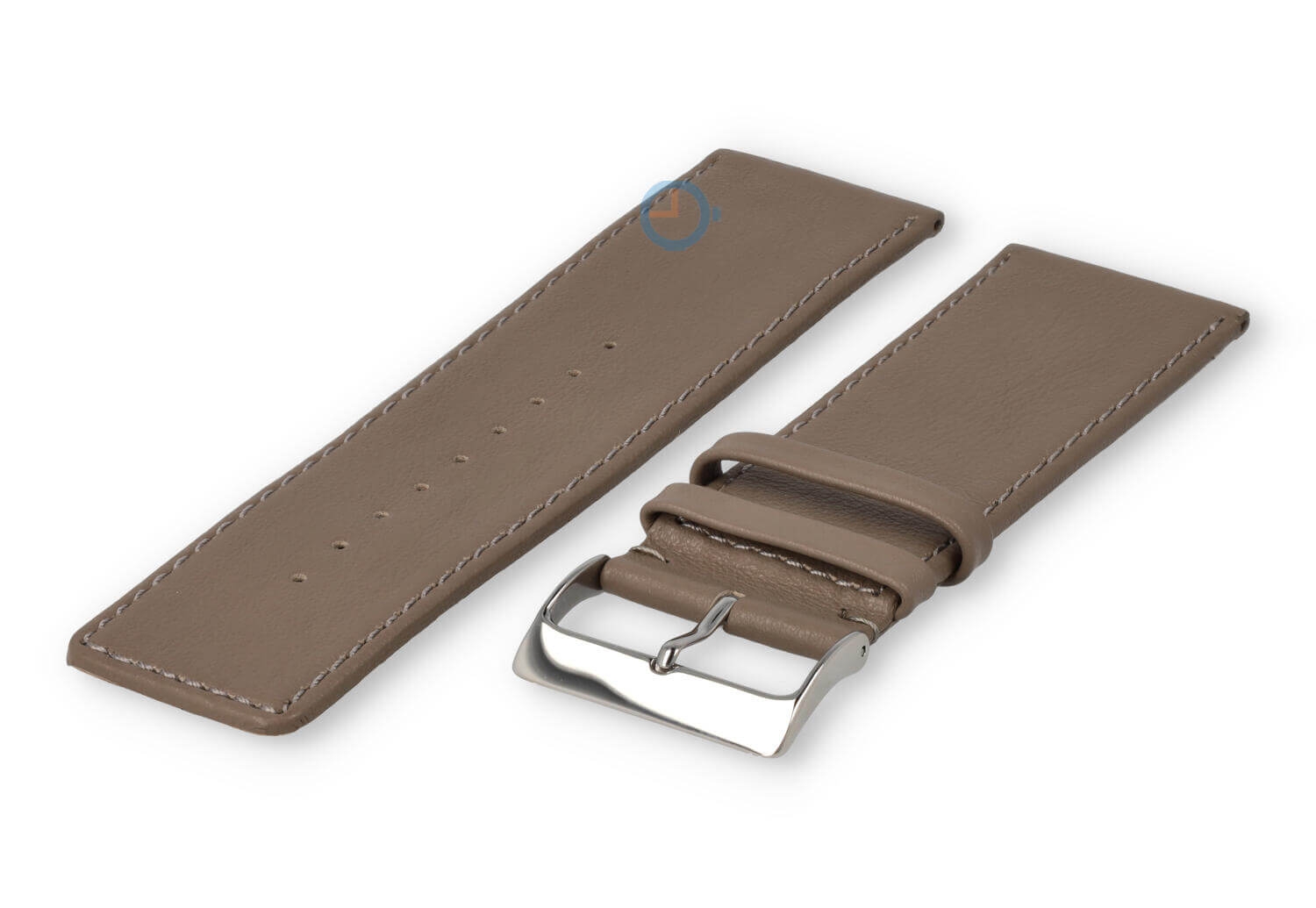 30mm Uhrenarmband glatt Leder - taupe
