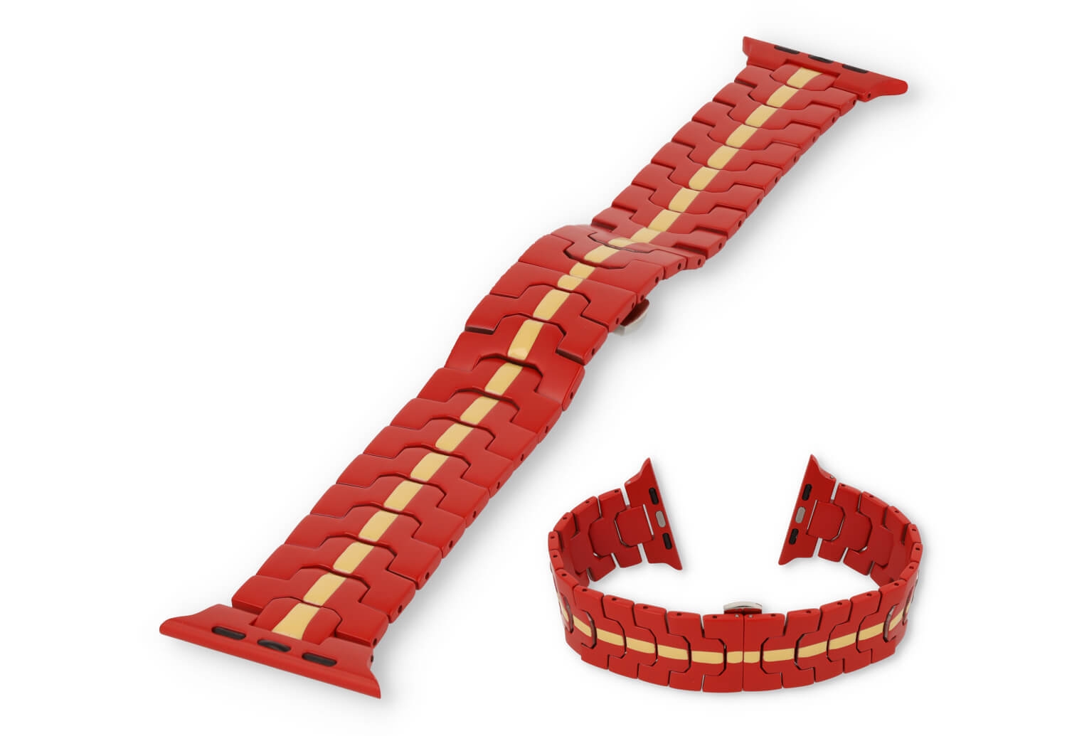 Apple watch 41mm Uhrenarmband Stahl - Rotes/Gelb