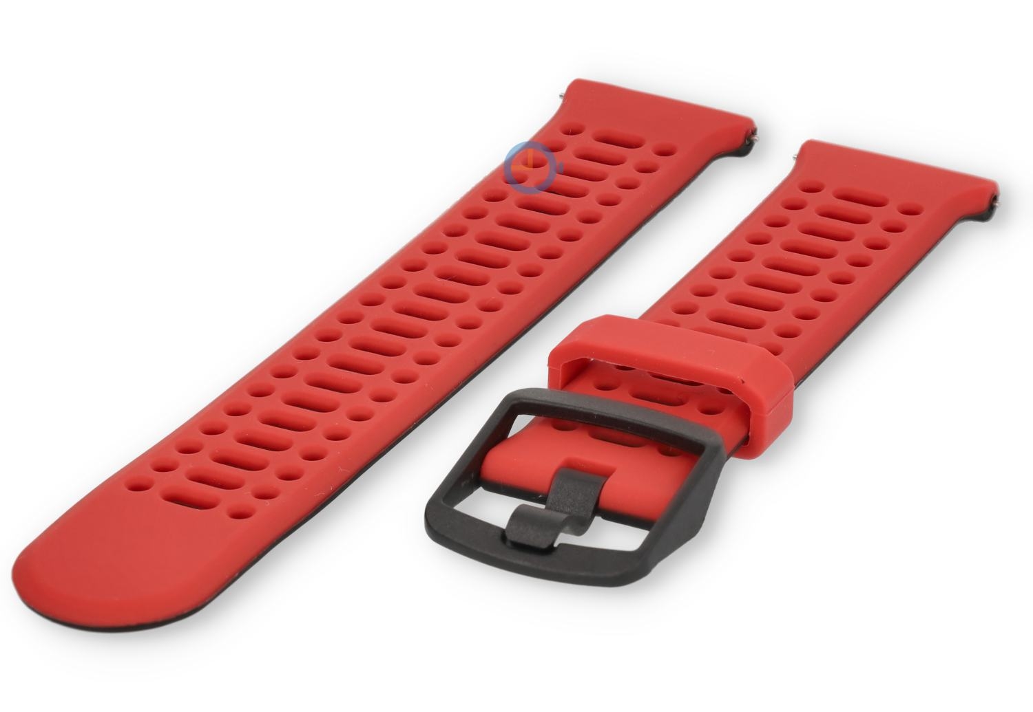 22mm Silikon Band atmendes design - rot/schwarz