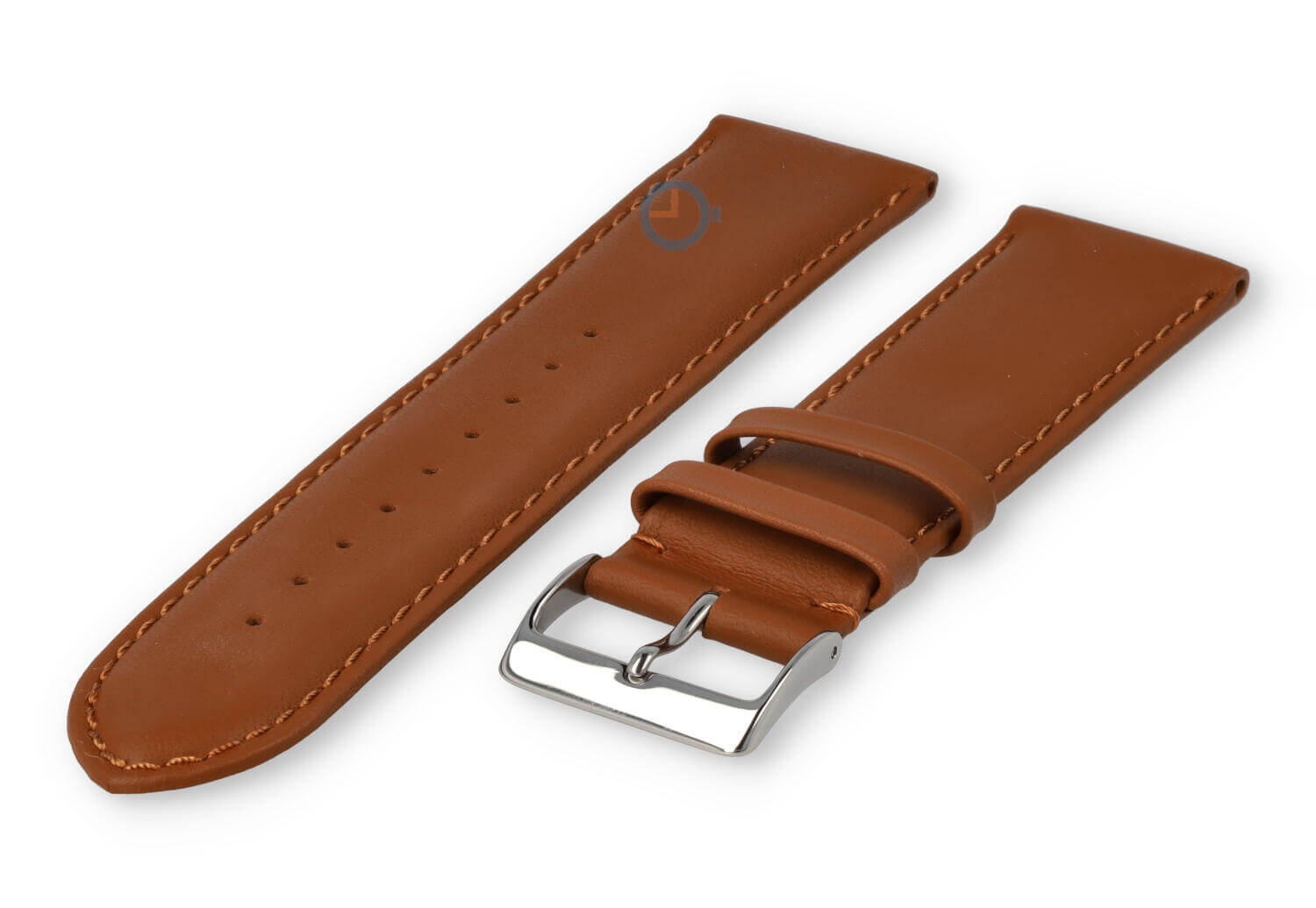 24mm Uhrenarmband glatt Leder - braun