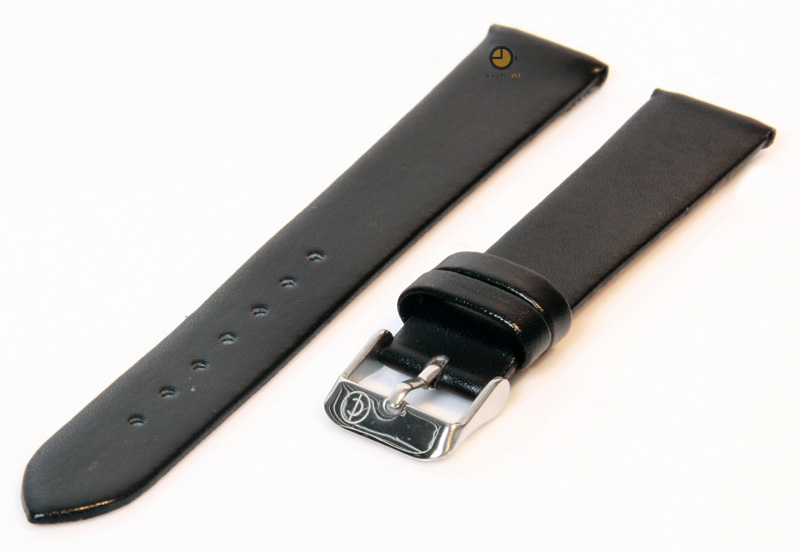 Uhrenarmband 18mm Schwarz nahtloses Leder