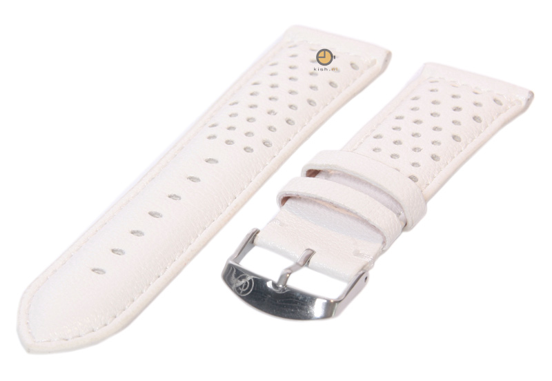 Uhrenarmband 22mm Weiß wasserfestes Leder