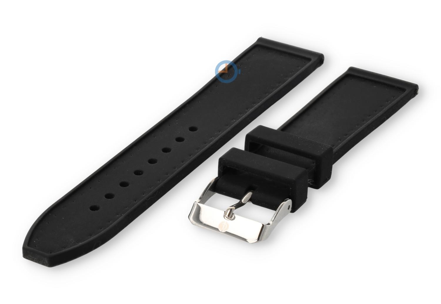Silikon Uhrenarmband 22mm - schwarz