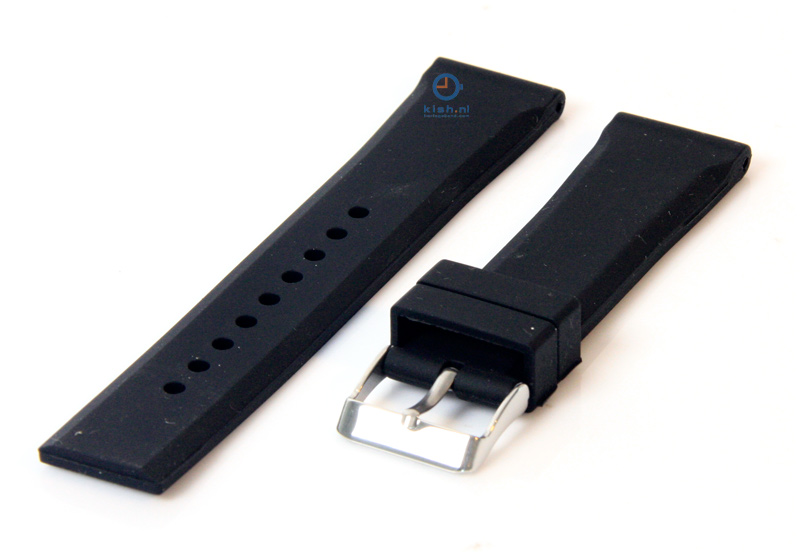 Uhrenarmband 22mm schwarz Kautschuk