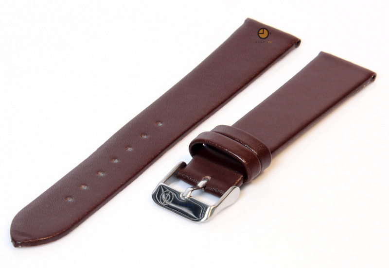 Uhrenarmband 16mm Dunkelbraun nahtloses Leder