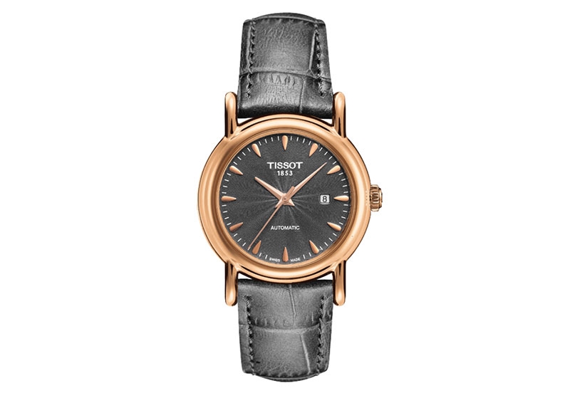 Tissot Uhrenarmband T9070077608100 grau Leder