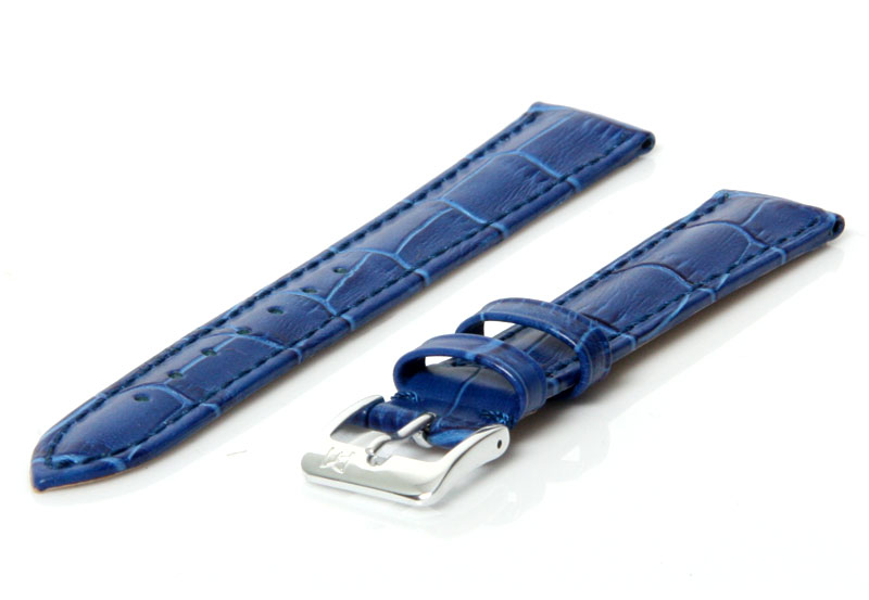 Uhrenarmband 16mm Blau Leder
