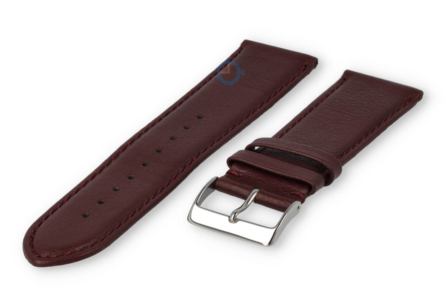 24mm Uhrenarmband glatt Leder - bordeaux