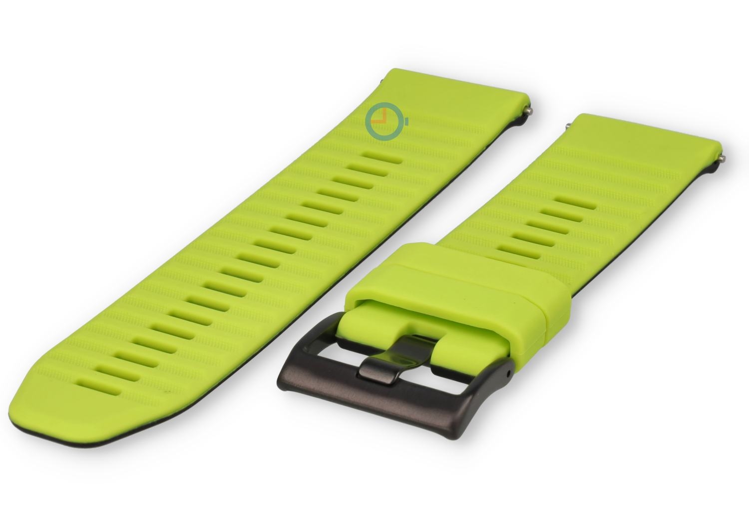 24mm Silikon Uhrenarmband - knallgrÃ¼n schwarz - Schnellwechsel