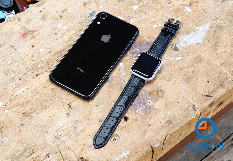 Apple Watch bandje croco leer zwart - 42/44/45mm