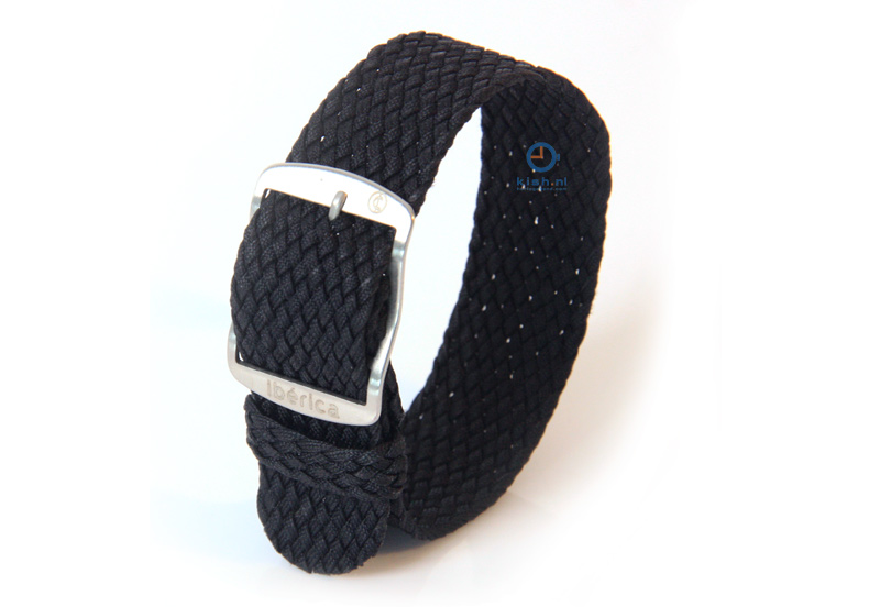Perlon Uhrenarmband 22mm schwarz