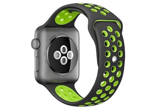 Ersatzband für Apple watch 42mm - Silikon schwarz/grün