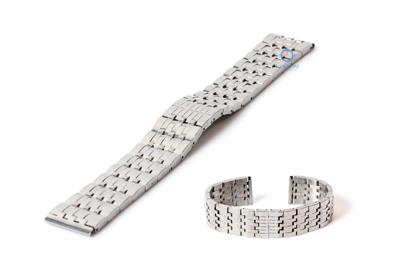 Uhrenarmband 22mm Stahl silber glänzend
