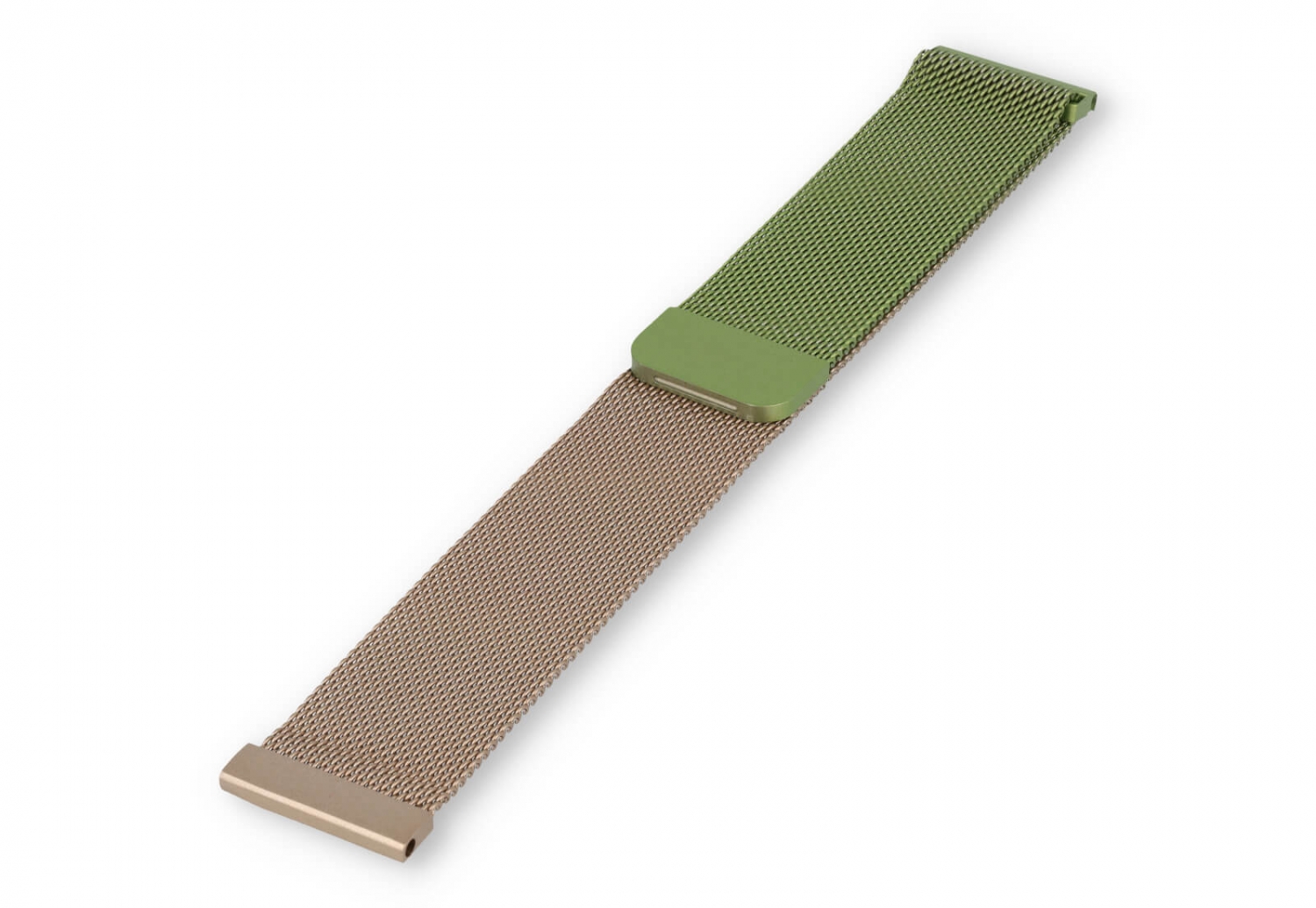 Milanese 22mm horlogeband - groen/champagne