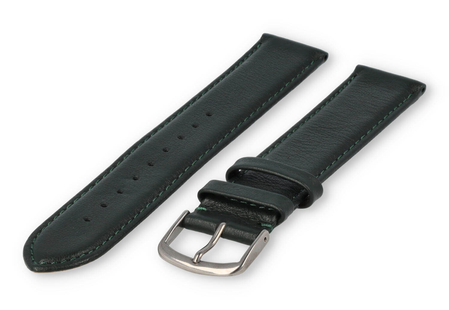 XL glatt Lederband - 22mm - dunkelgrün