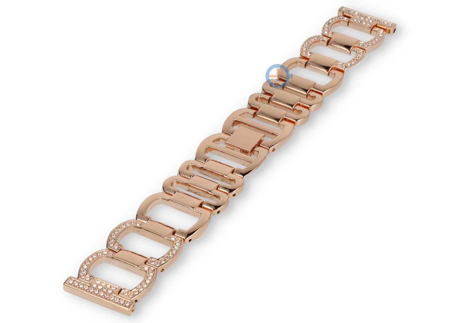 Elegantes roségoldenes Stahl Band mit Steinchen - 22mm