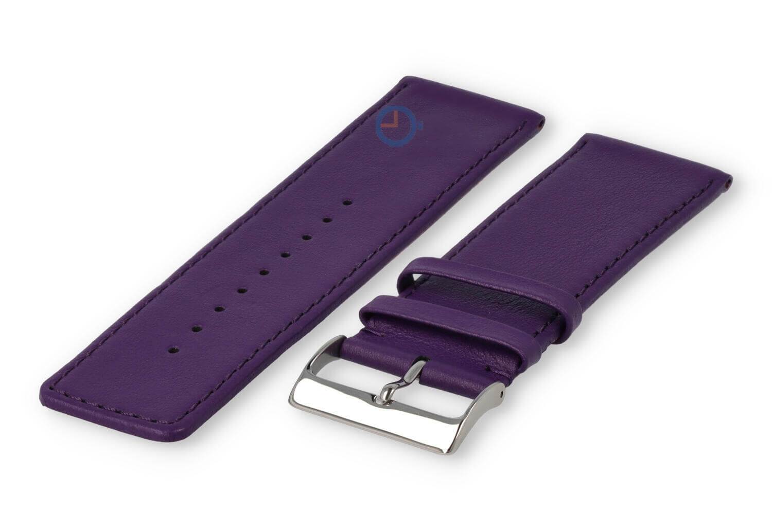 30mm Uhrenarmband glatt Leder - aubergine