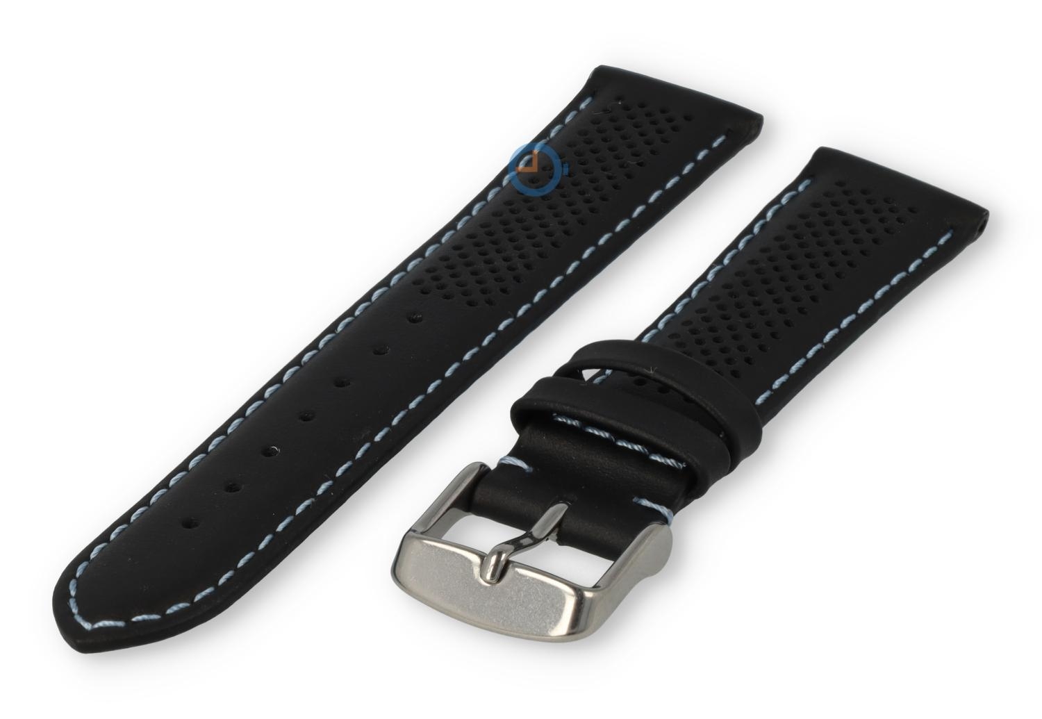 20mm hybrid Band - schwarz mit hellblau