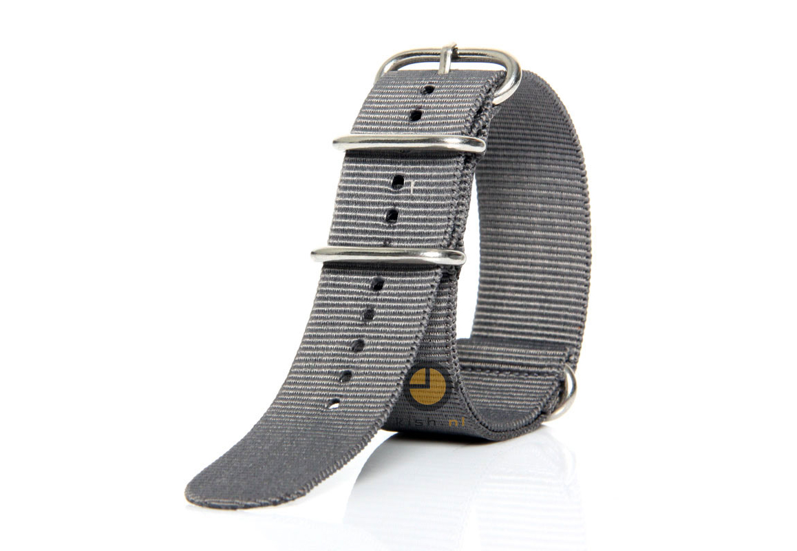 Uhrenarmband 24mm Grau Nylon
