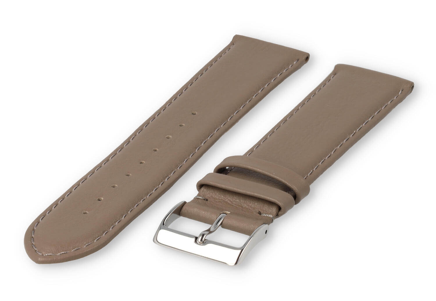 XL glatt Lederband - 24mm - taupe