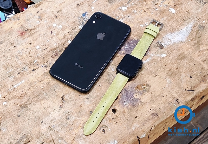 Apple Watch bandje vintage leer groen - 38/40/41mm