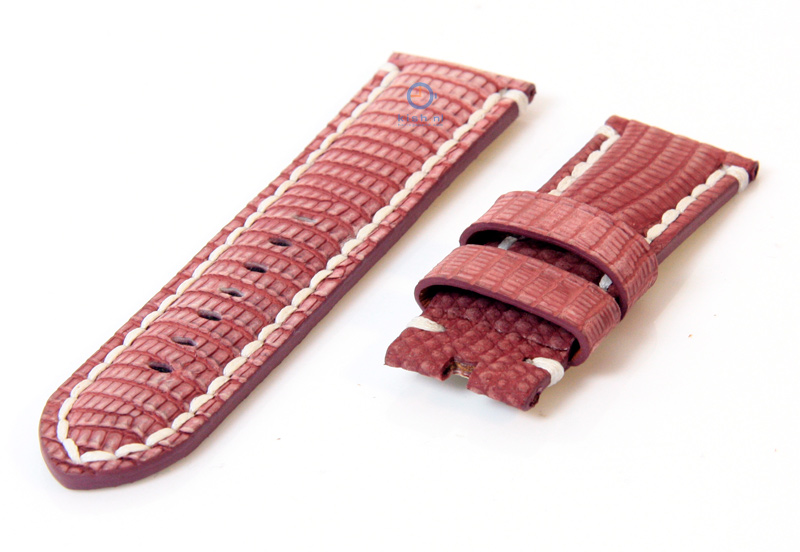 Uhrenarmband 24mm violett krokodilleder