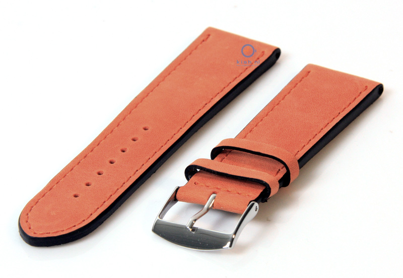 Uhrenarmband 24mm orange Kalbsleder