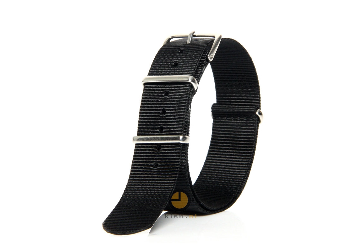 Uhrenarmband 24mm nato schwarz