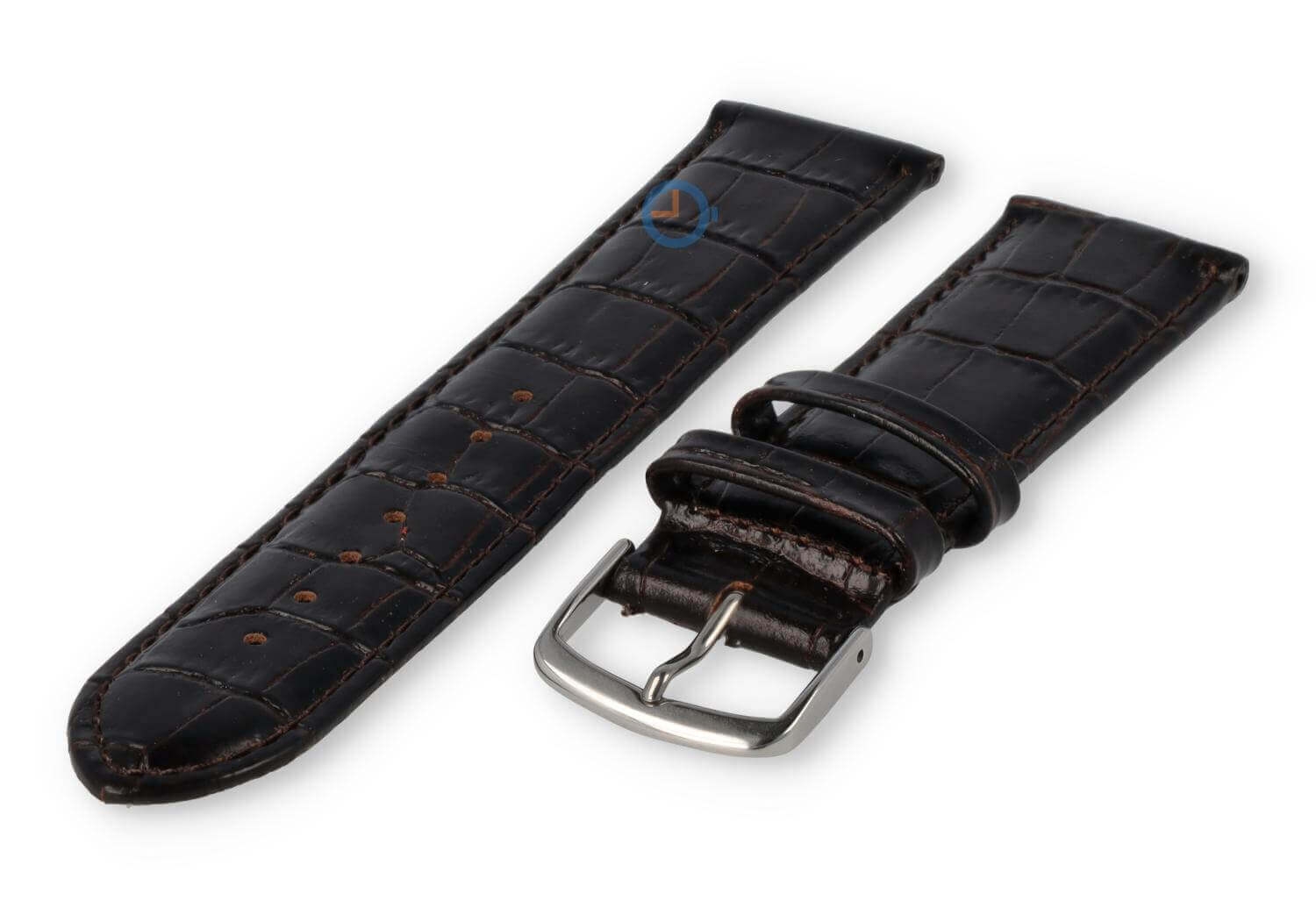 Gepolstertes Lederband - 22mm - dunkelbraun