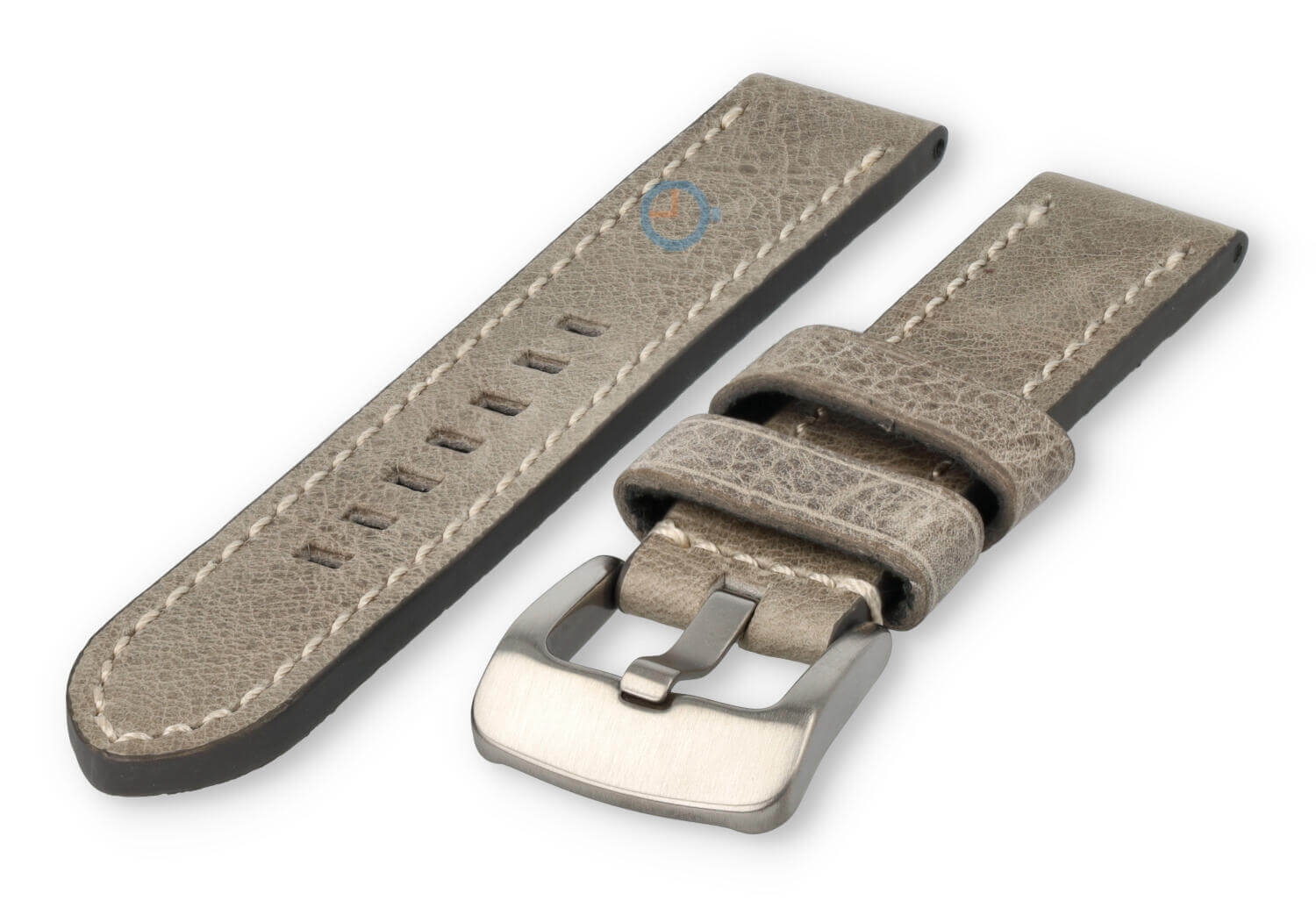 Wasserabweisendes Uhrenarmband aus Leder - 20mm - hellgrau