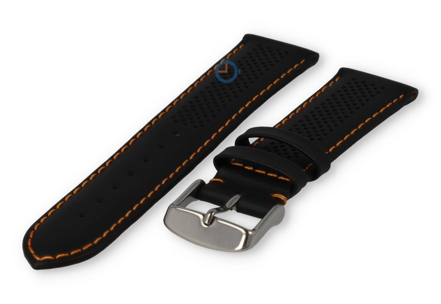 22mm hybrid Band - schwarz mit orange