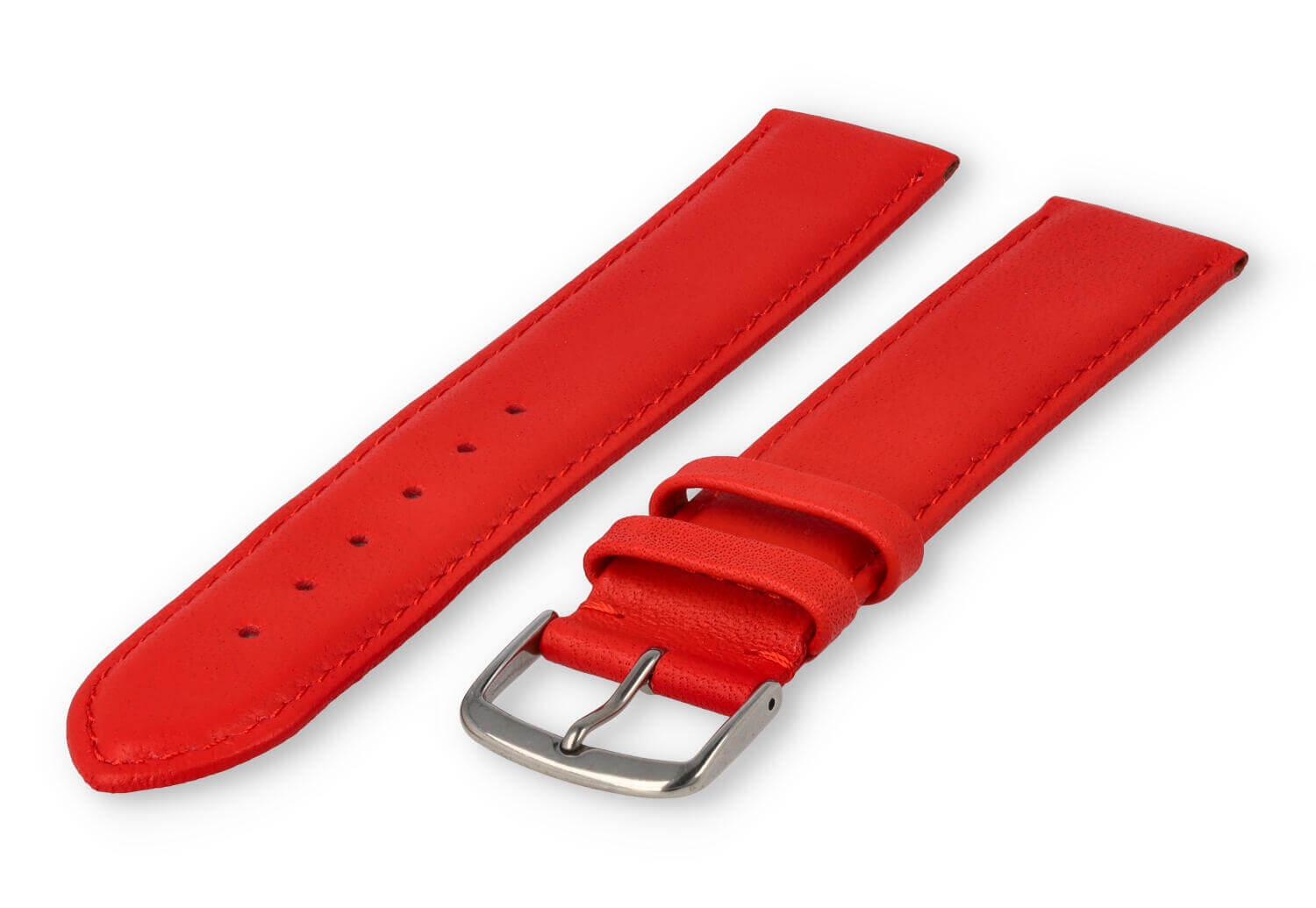 XL glatt Lederband - 20mm - Hellrot