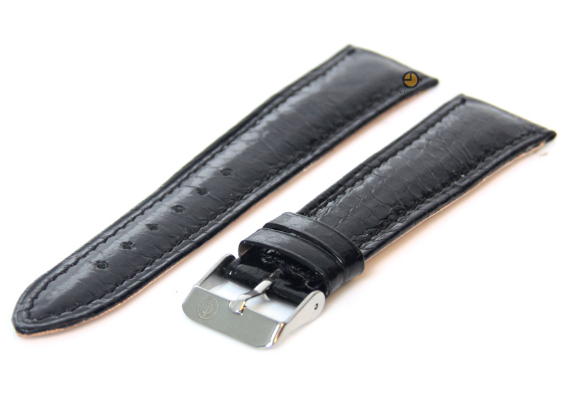 Uhrenarmband 18mm Schwarz echtes Schlangenleder