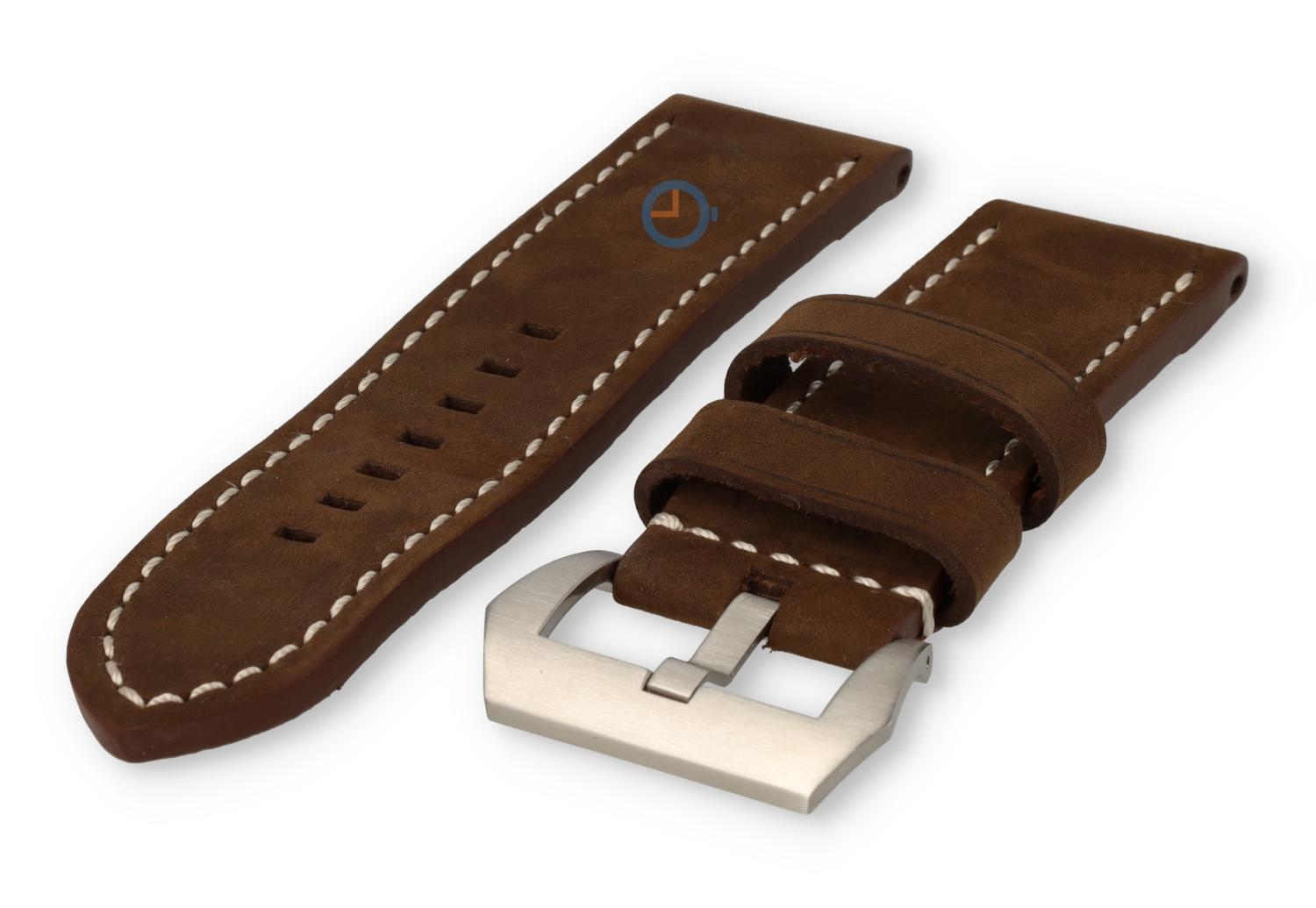 Wasserabweisendes Uhrenarmband aus Leder - 26mm - dunkelbraun