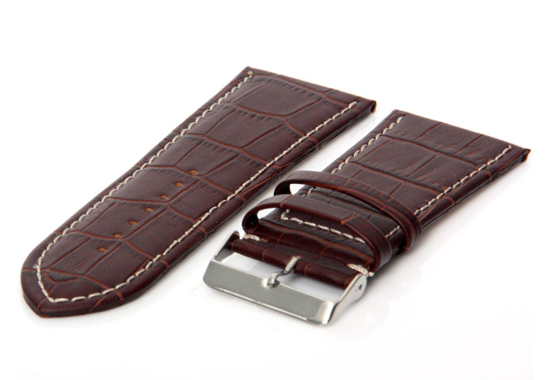 Uhrenarmband 34mm Dunkelbraun Leder