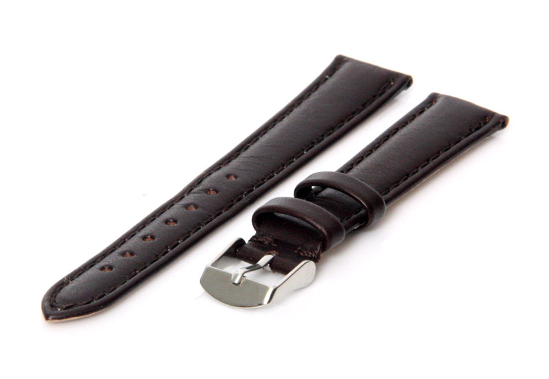Uhrenarmband 15mm Dunkelbraun Kalbsleder