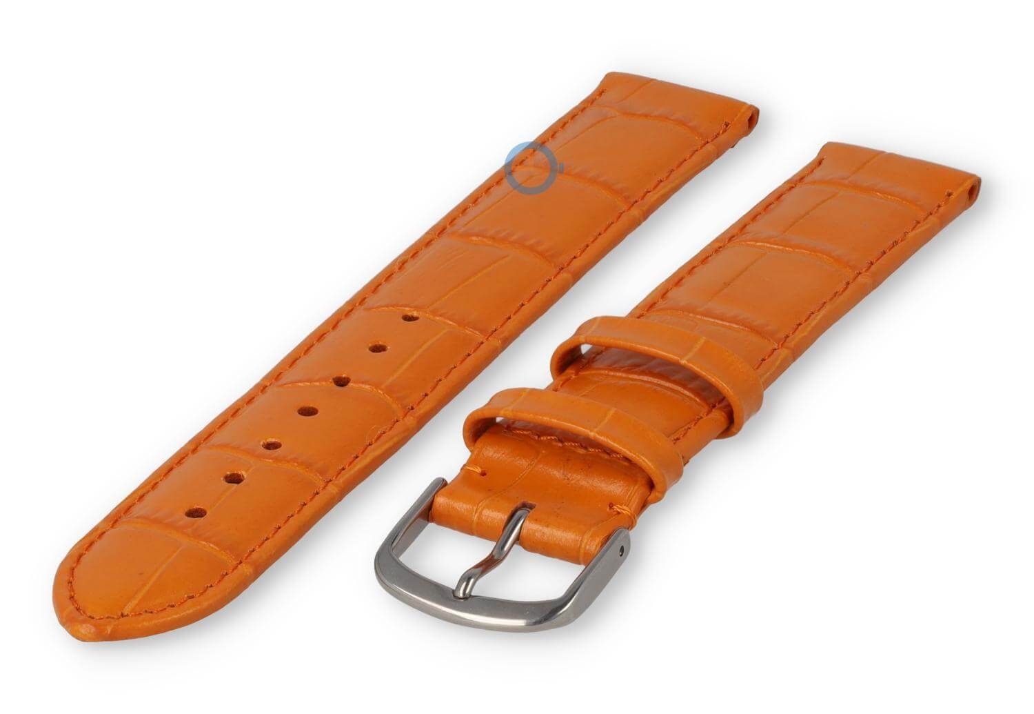 XL Uhrenarmband Leder mit Krokoprint - 16mm - Orange
