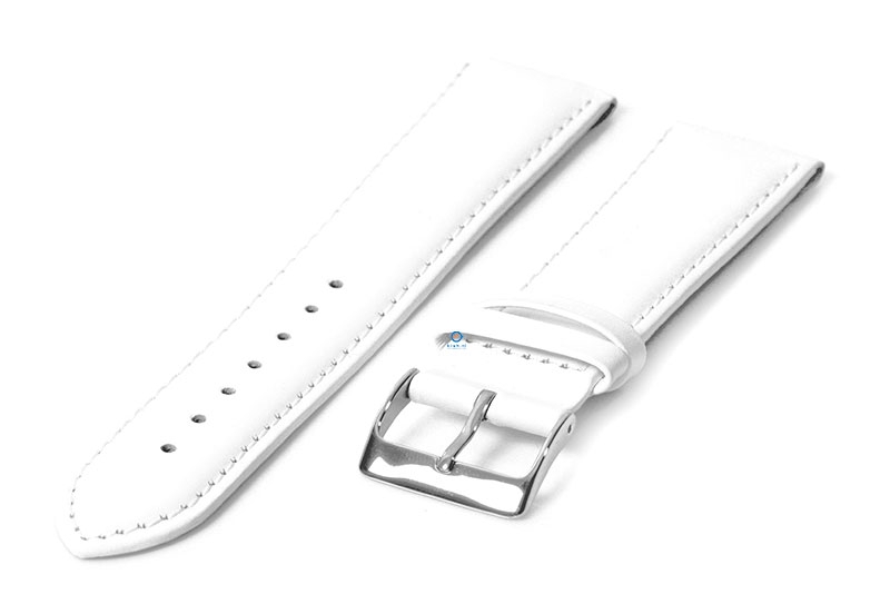Uhrenarmband mit Clip - 22mm - Leder weiß