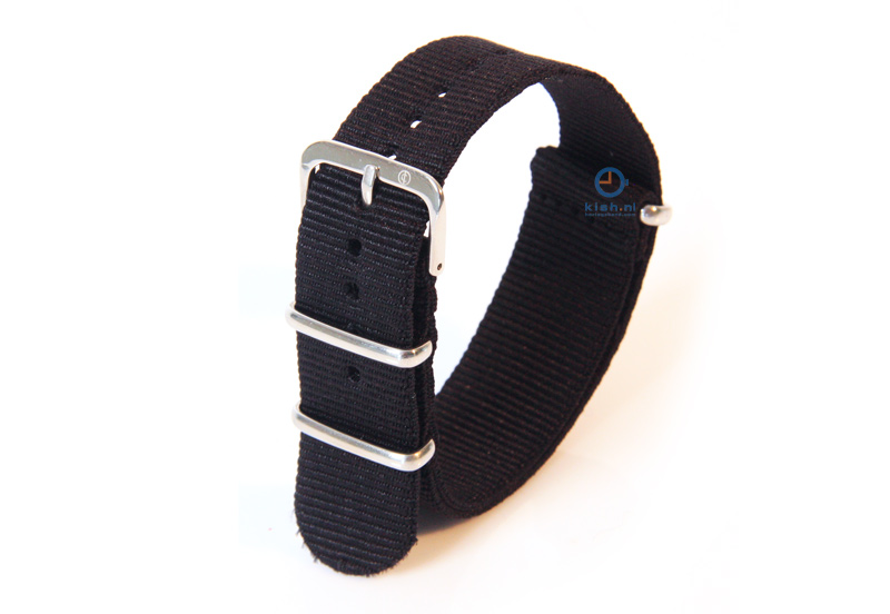 Uhrenarmband aus Nylon 18mm schwarz