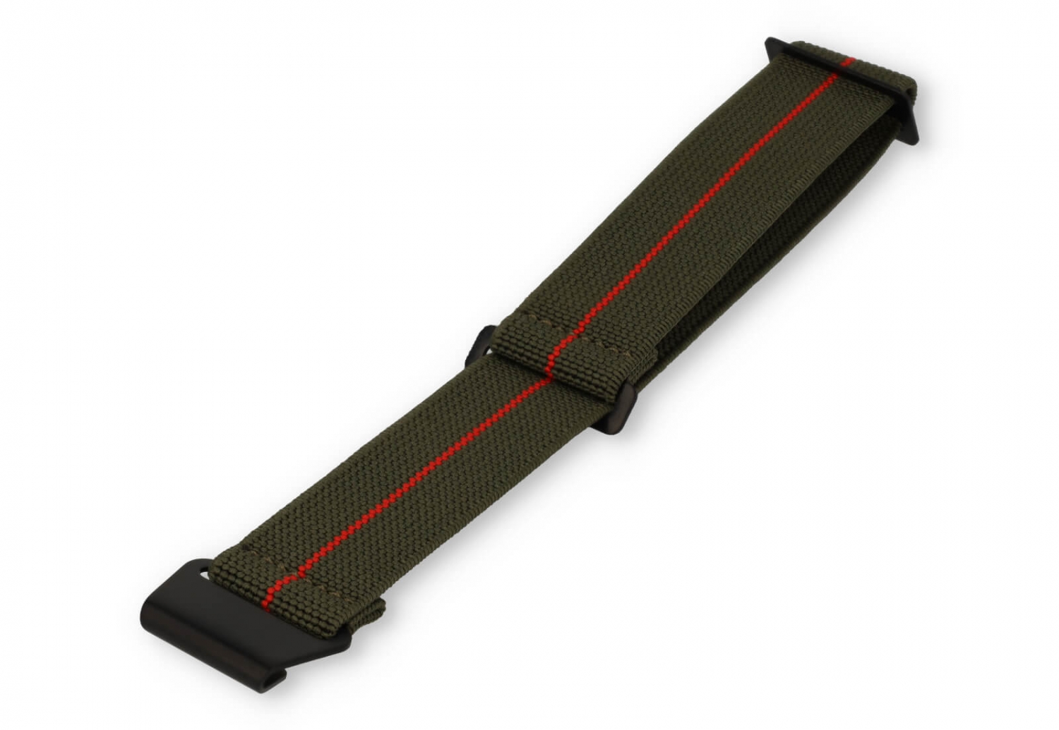 Elastische horlogeband 22mm nylon groen - rood