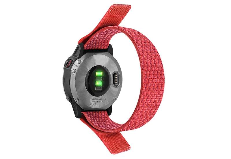 Garmin Fenix 5X/6X/7X horlogeband met klittenband - Rood