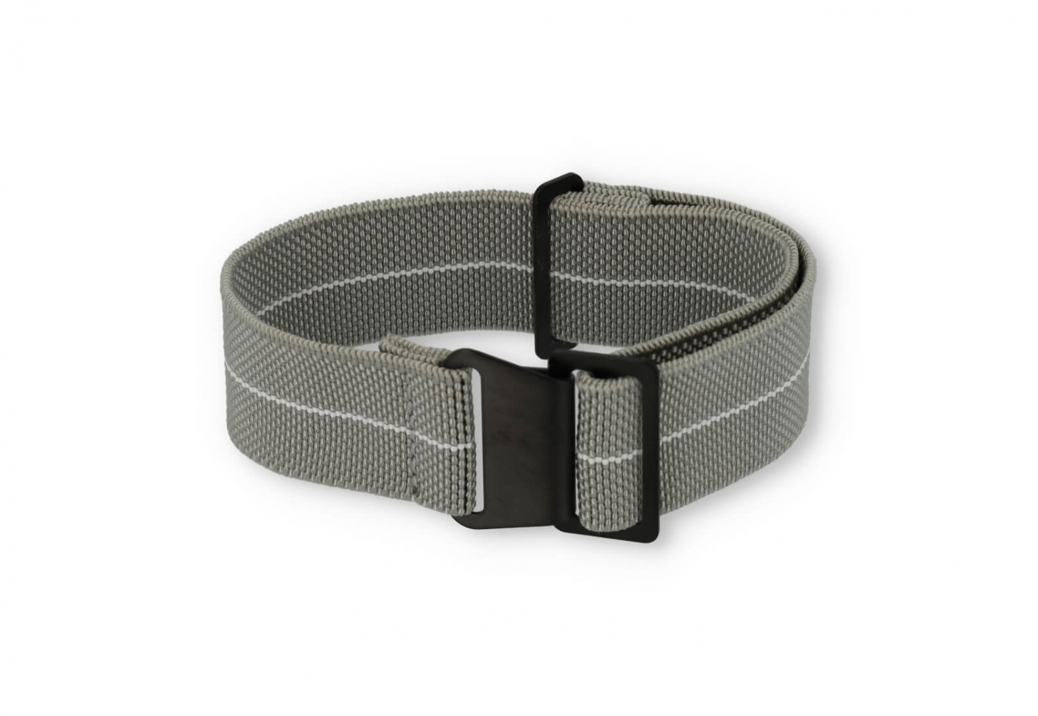 Elastische horlogeband 22mm nylon grijs - wit