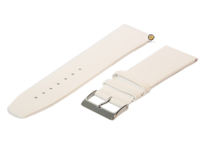 Uhrenarmband 24mm Weiß nahtloses Leder