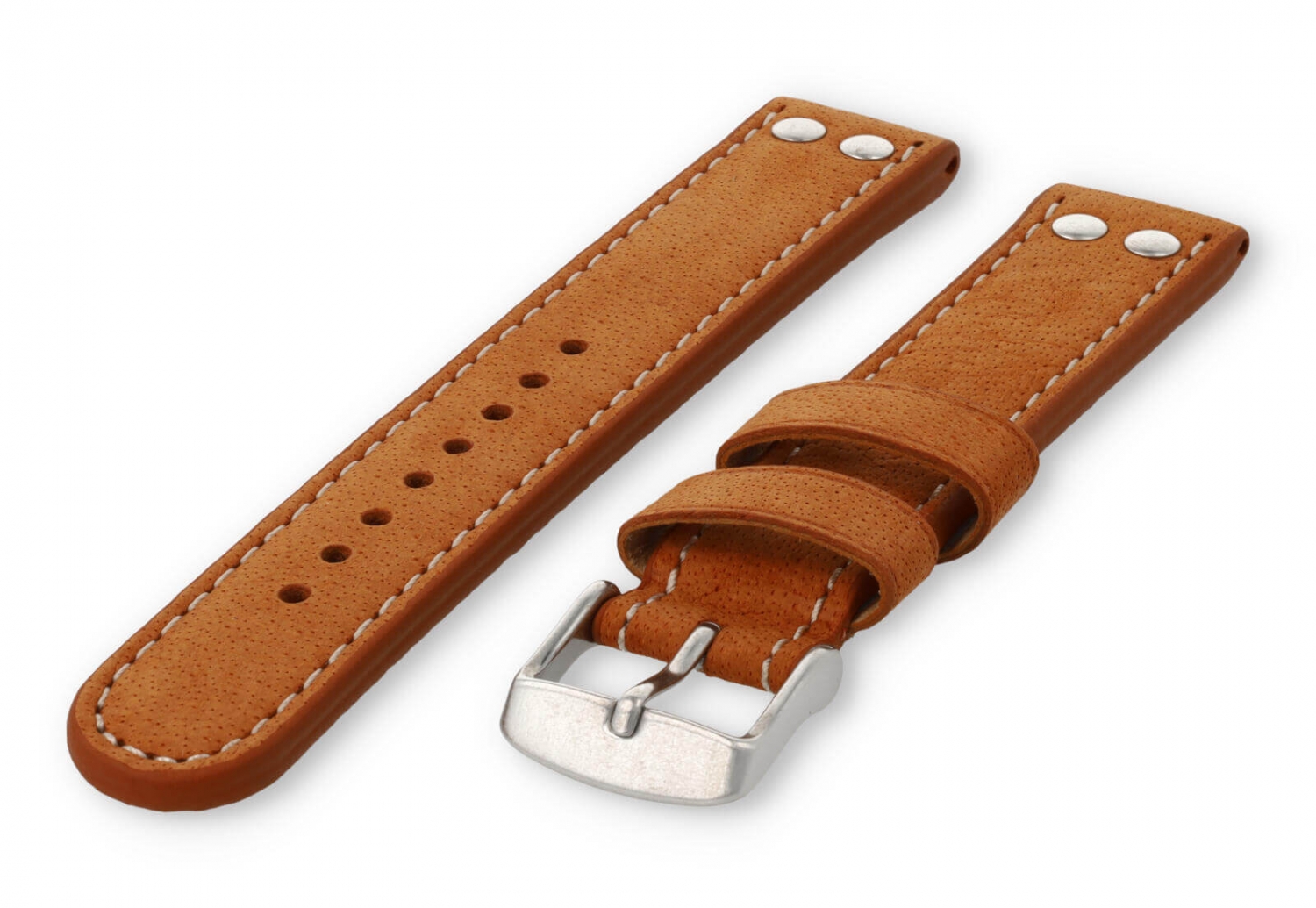 Flieger Uhrenarmband 18mm cognacbraunes Leder