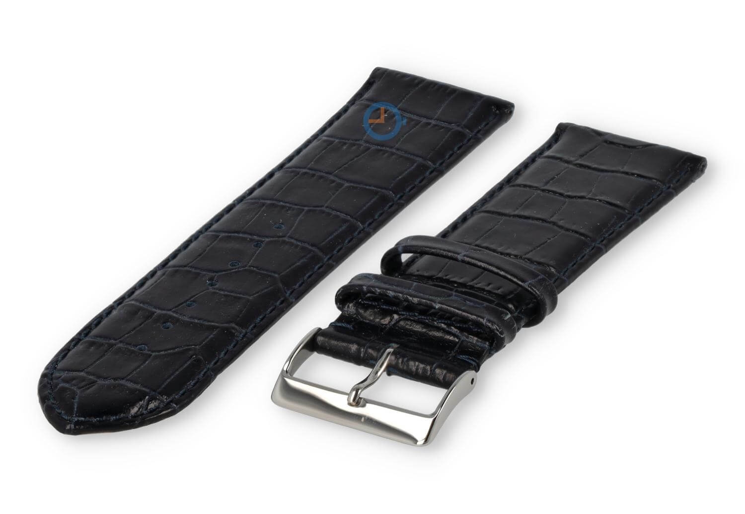 Kalbsleder XL band mit Kroko - Muster - 28mm - dunkelbraun