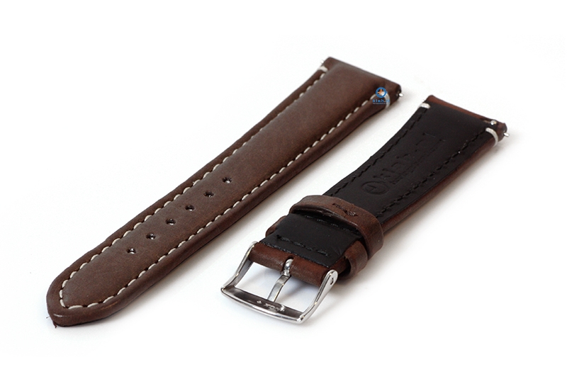 Horlogeband 20mm bruin kalfsleer