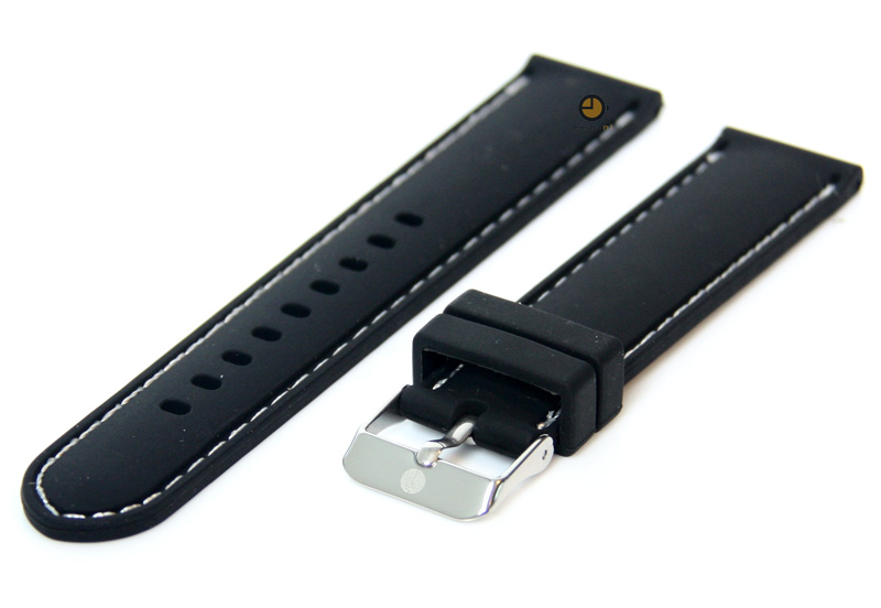 Uhrenarmband 20mm Silikon Schwarz/Weiß