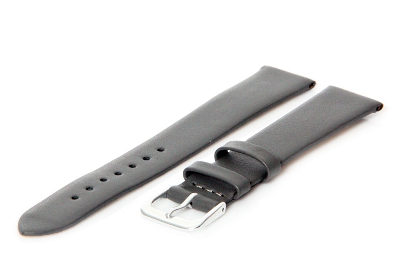 Uhrenarmband 16mm Grau nahtloses Leder