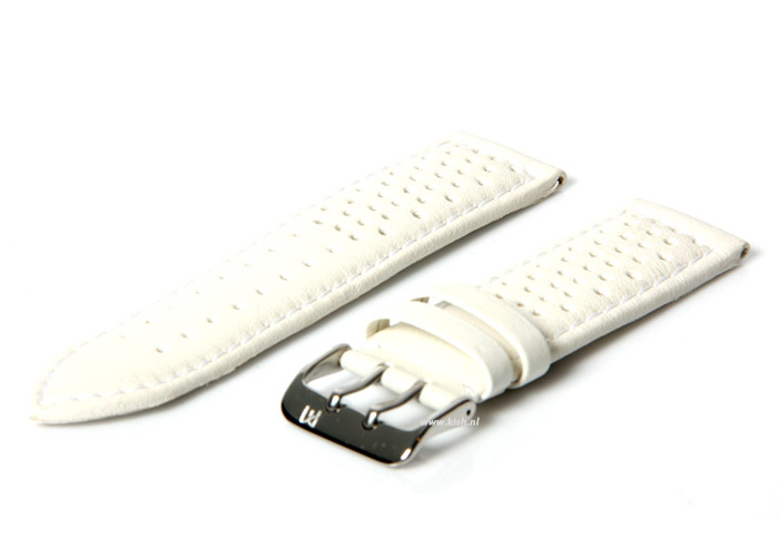 Uhrenarmband 24mm Weiß wasserfestes Leder